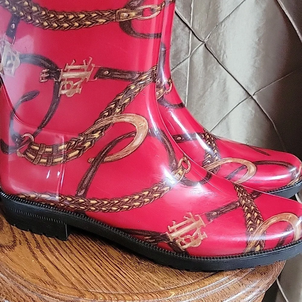 VGUC- Vintage 1980's Ralph Lauren Red Rainboots